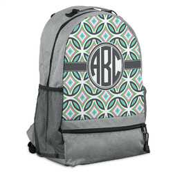 Geometric Circles Backpack - Grey (Personalized)