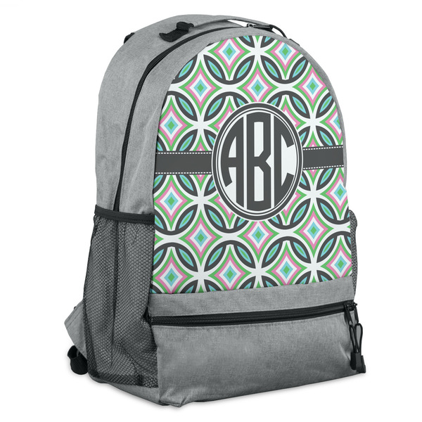Custom Geometric Circles Backpack - Grey (Personalized)