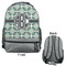 Geometric Circles Large Backpack - Gray - Front & Back View