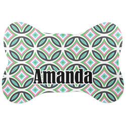 Geometric Circles Bone Shaped Dog Food Mat (Personalized)