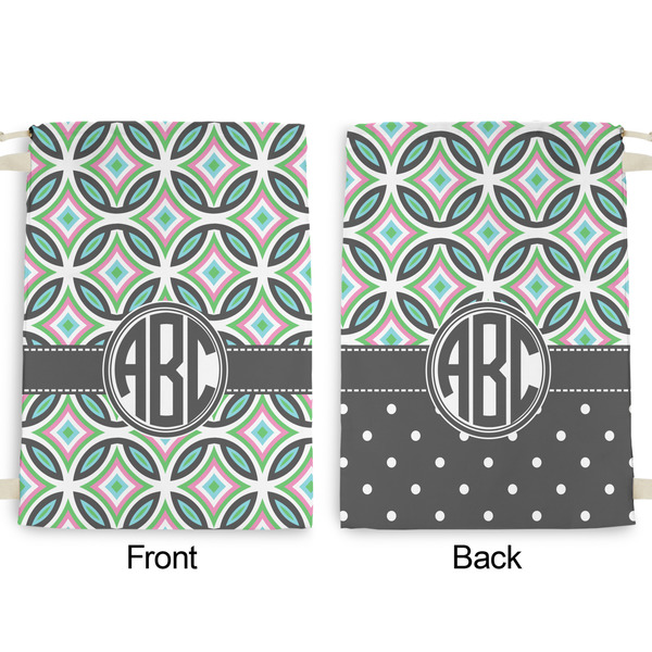 Geometric Circles Large Laundry Bag - Front & Back View