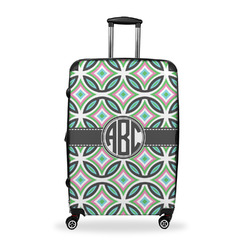 Geometric Circles Suitcase - 28" Large - Checked w/ Monogram