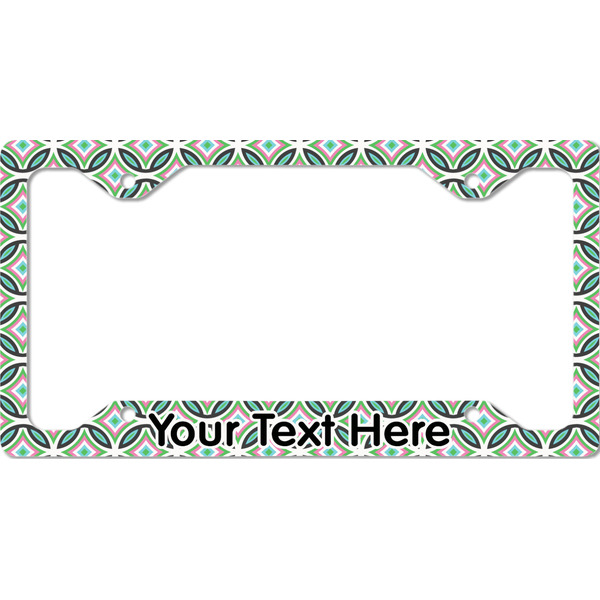 Custom Geometric Circles License Plate Frame - Style C (Personalized)