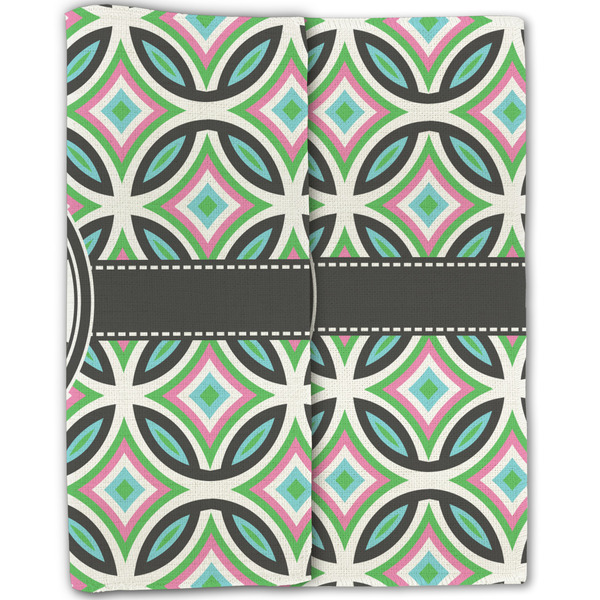 Geometric Circles Linen Placemat - Folded Half (double sided)