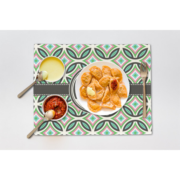 Geometric Circles Linen Placemat - Lifestyle (single)