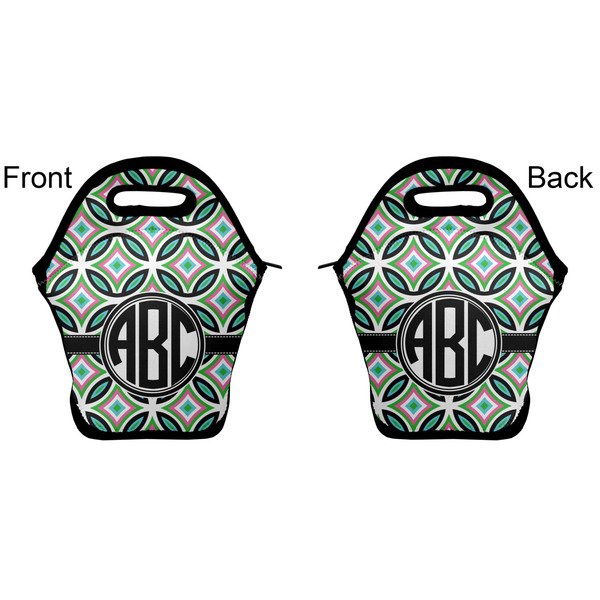 Geometric Circles Lunch Bag - Front and Back