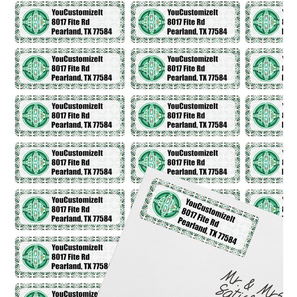 Geometric Circles Mailing Label on Envelope - Multiple Labels