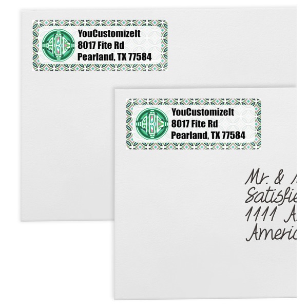 Geometric Circles Mailing Labels - Double Stack Close Up