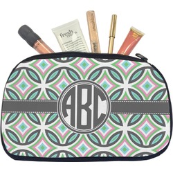 Geometric Circles Makeup / Cosmetic Bag - Medium (Personalized)