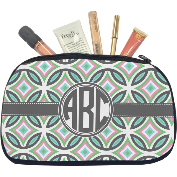 Custom Geometric Circles Makeup / Cosmetic Bag - Medium (Personalized)