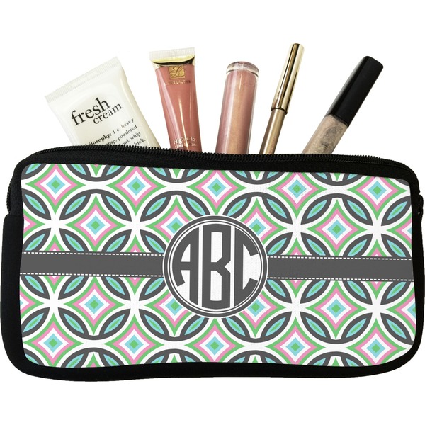 Custom Geometric Circles Makeup / Cosmetic Bag (Personalized)