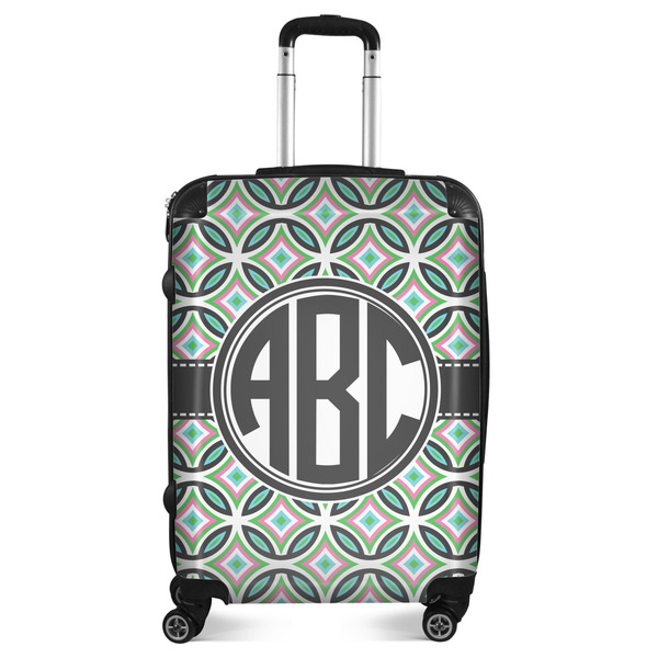 Custom Geometric Circles Suitcase - 24" Medium - Checked (Personalized)