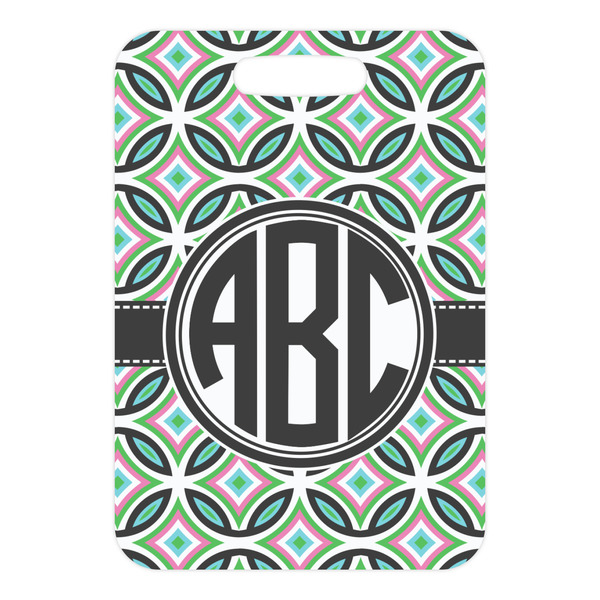 Geometric Circles Metal Luggage Tag - Front Without Strap