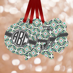Geometric Circles Metal Ornaments - Double Sided w/ Monogram
