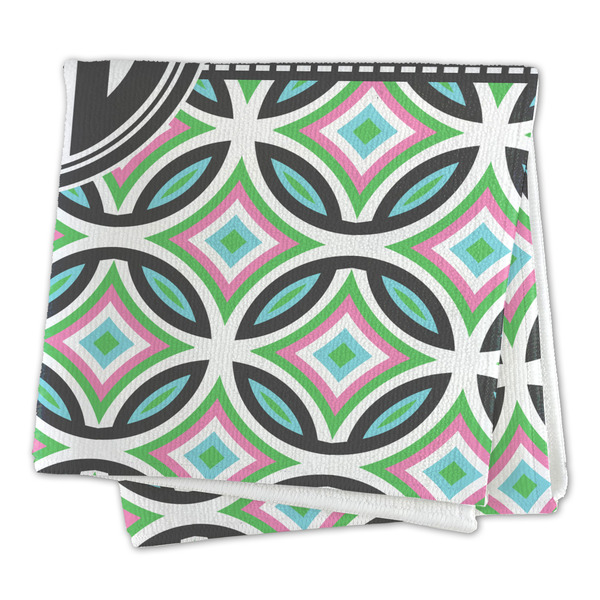 Geometric Circles Microfiber Dish Rag - FOLDED (square)
