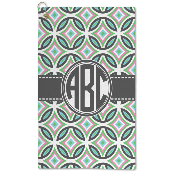 Custom Geometric Circles Microfiber Golf Towel - Large (Personalized)
