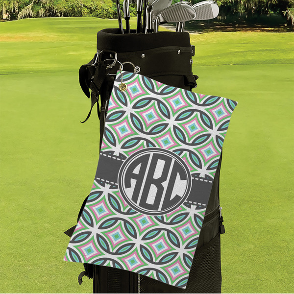Geometric Circles Microfiber Golf Towels - Small - LIFESTYLE