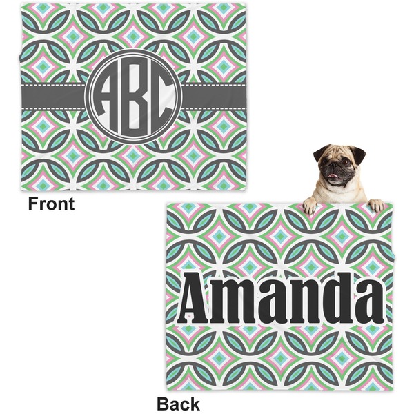 Geometric Circles Microfleece Dog Blanket - Large- Front & Back