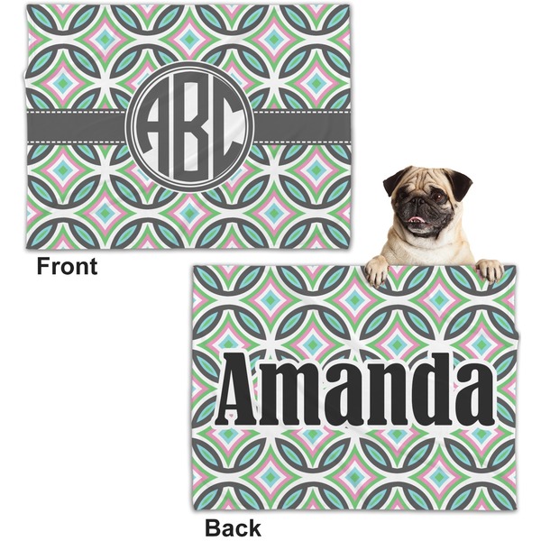 Geometric Circles Microfleece Dog Blanket - Regular - Front & Back
