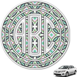 Geometric Circles Monogram Car Decal (Personalized)