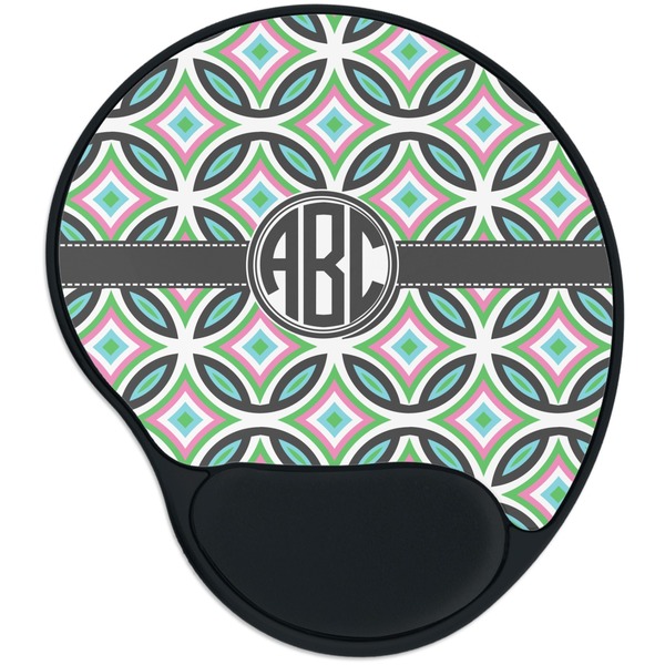 Custom Geometric Circles Mouse Pad with Wrist Support