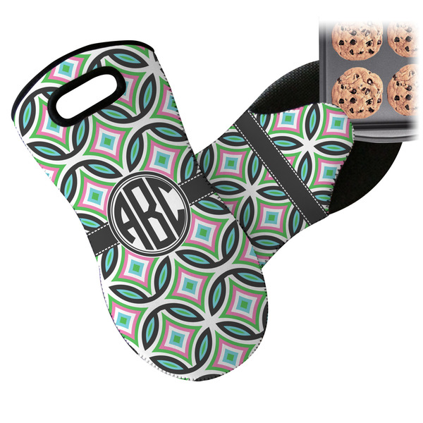 Geometric Circles Neoprene Oven Mitt