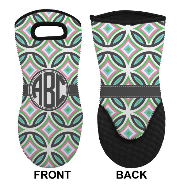 Geometric Circles Neoprene Oven Mitt (Front & Back)