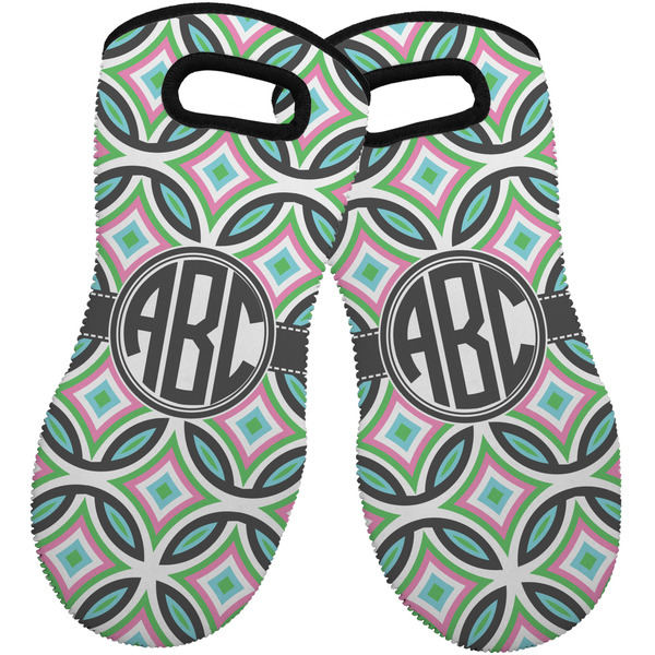 Geometric Circles Neoprene Oven Mitt -Set of 2 - Front