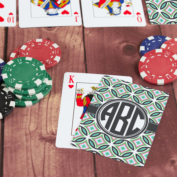 Geometric Circles On Table with Poker Chips