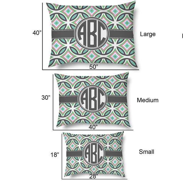 Geometric Circles Outdoor Dog Beds - SIZE CHART