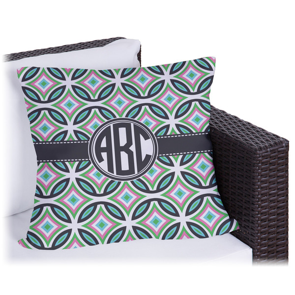 Custom Geometric Circles Outdoor Pillow (Personalized)