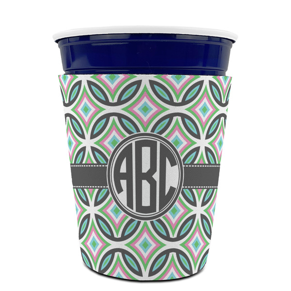 Geometric Circles Party Cup Sleeves - without bottom - FRONT (on cup)