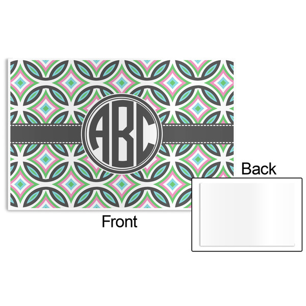 Geometric Circles Disposable Paper Placemat - Front & Back