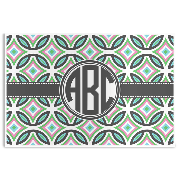 Custom Geometric Circles Disposable Paper Placemats (Personalized)