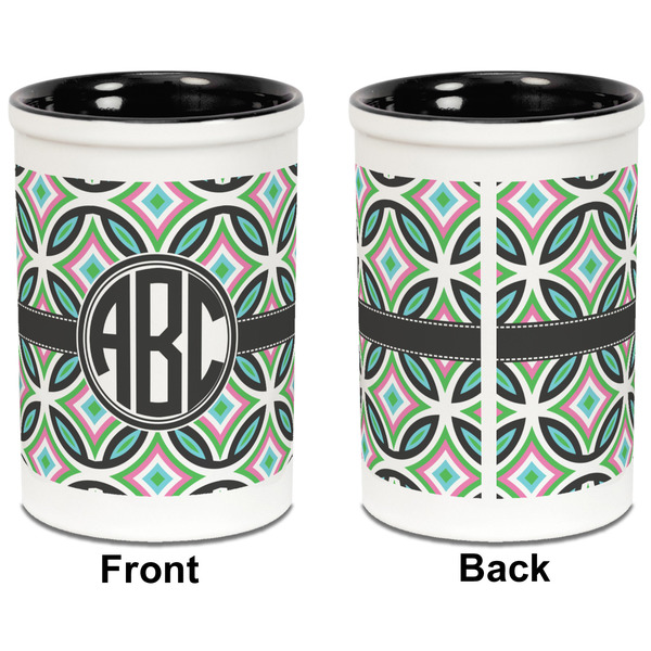 Geometric Circles Pencil Holder - Black - approval