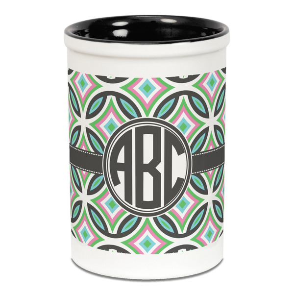 Geometric Circles Pencil Holder - Black