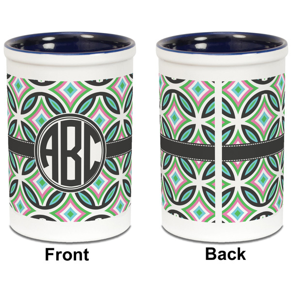 Geometric Circles Pencil Holder - Blue - approval