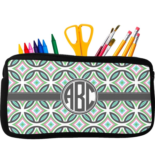 Custom Geometric Circles Neoprene Pencil Case (Personalized)
