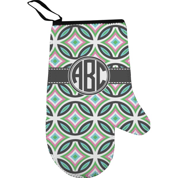 Geometric Circles Personalized Oven Mitt