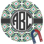 Geometric Circles Round Fridge Magnet (Personalized)