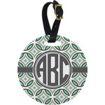 Geometric Circles Plastic Luggage Tag - Round (Personalized)