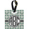 Geometric Circles Plastic Luggage Tag - Square w/ Monogram
