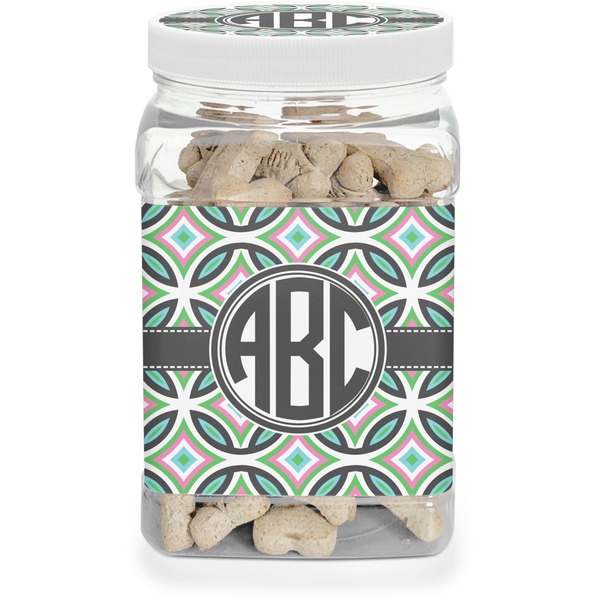 Custom Geometric Circles Dog Treat Jar (Personalized)