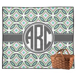 Geometric Circles Outdoor Picnic Blanket (Personalized)