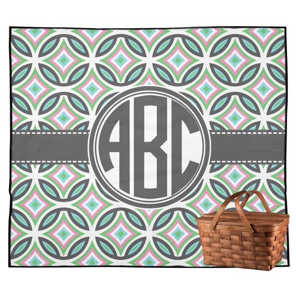 Custom Geometric Circles Outdoor Picnic Blanket (Personalized)