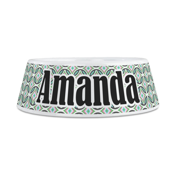 Geometric Circles Plastic Dog Bowls - Medium - FRONT