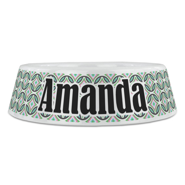 Geometric Circles Plastic Pet Bowls - Large - FRONT