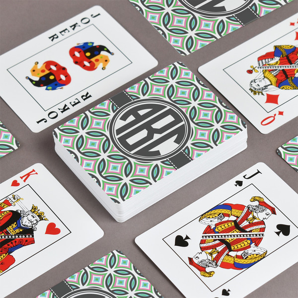 Geometric Circles Playing Cards - Front & Back View