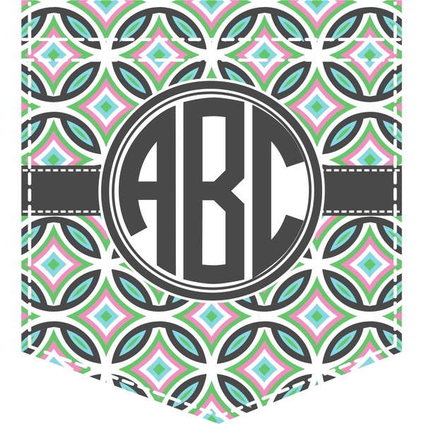 Custom Geometric Circles Iron On Faux Pocket (Personalized)