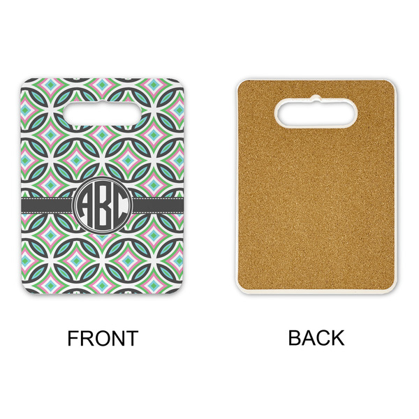 Geometric Circles Rectangle Trivet with Handle - APPROVAL